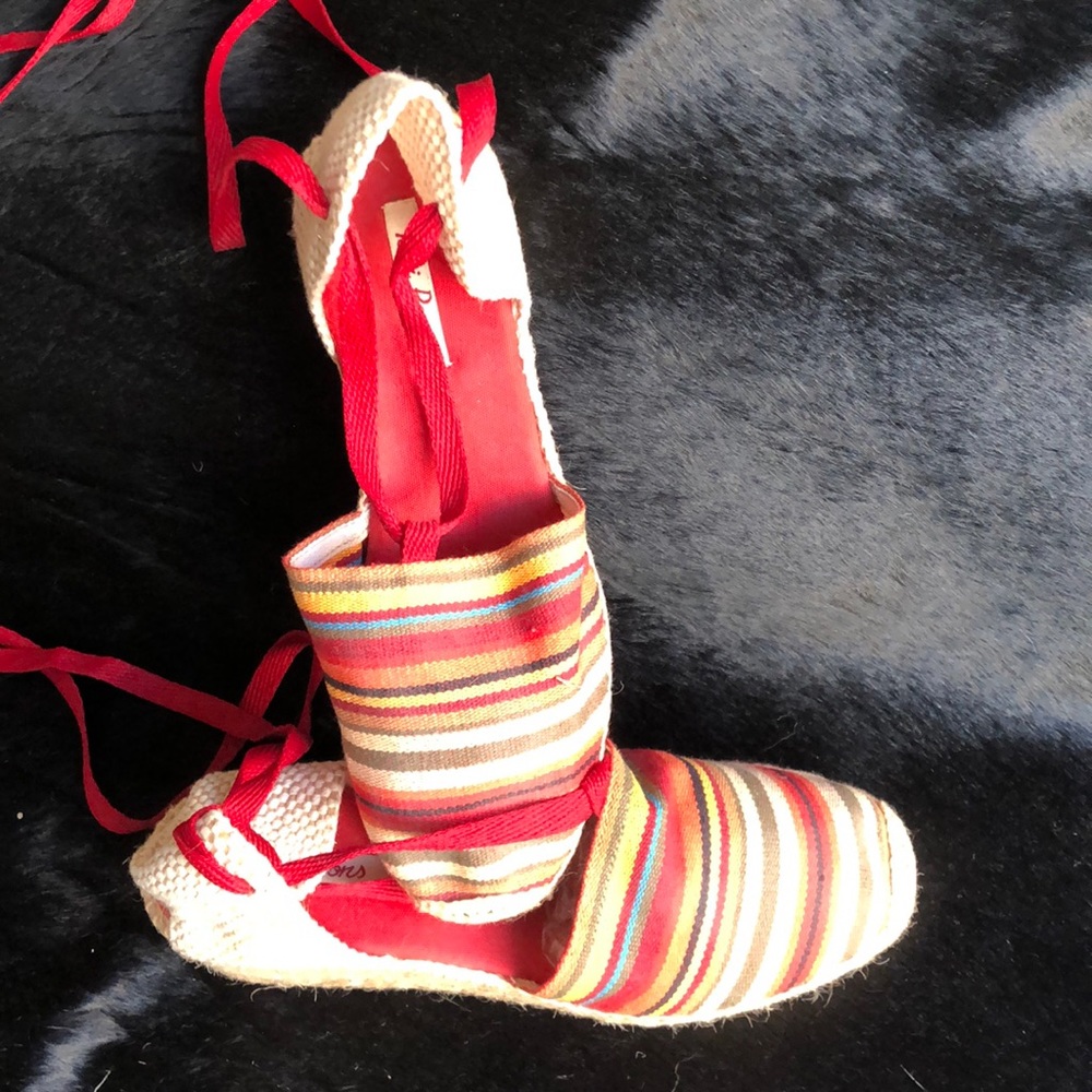 Multi color wedge espadrille